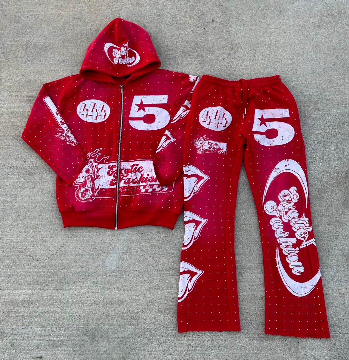 5⭐️ rhinestone set red